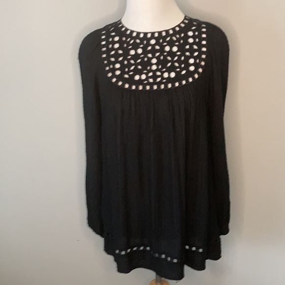 Max Studio Black Peasant Blouse XS - Picture 4 of 6